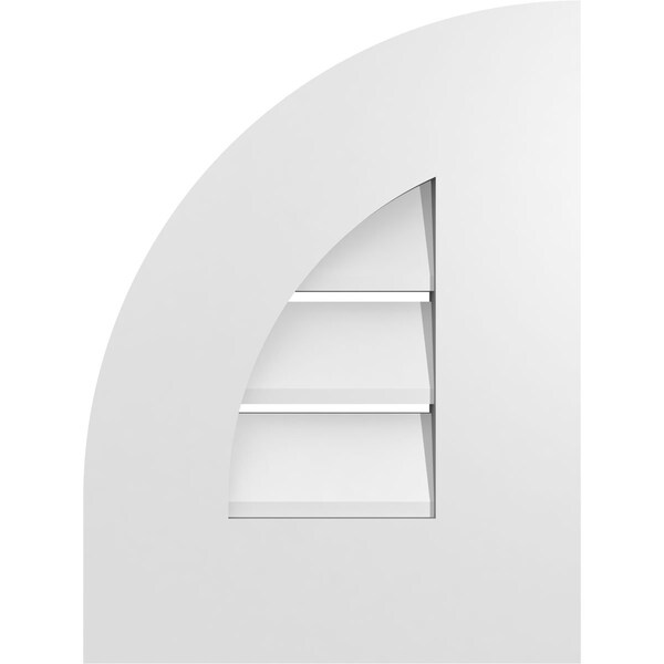 Ekena Millwork Quarter Round Top Left Surface Mount PVC Gable Vent w/ 3-1/2"W x 1"P Standard Frame, 12"W x 16"H GVPQL12X1601SF - main